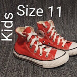 GUC CONVERSE Kids Shoes Red High Top Skate Chucks All Star Size 11 Youth